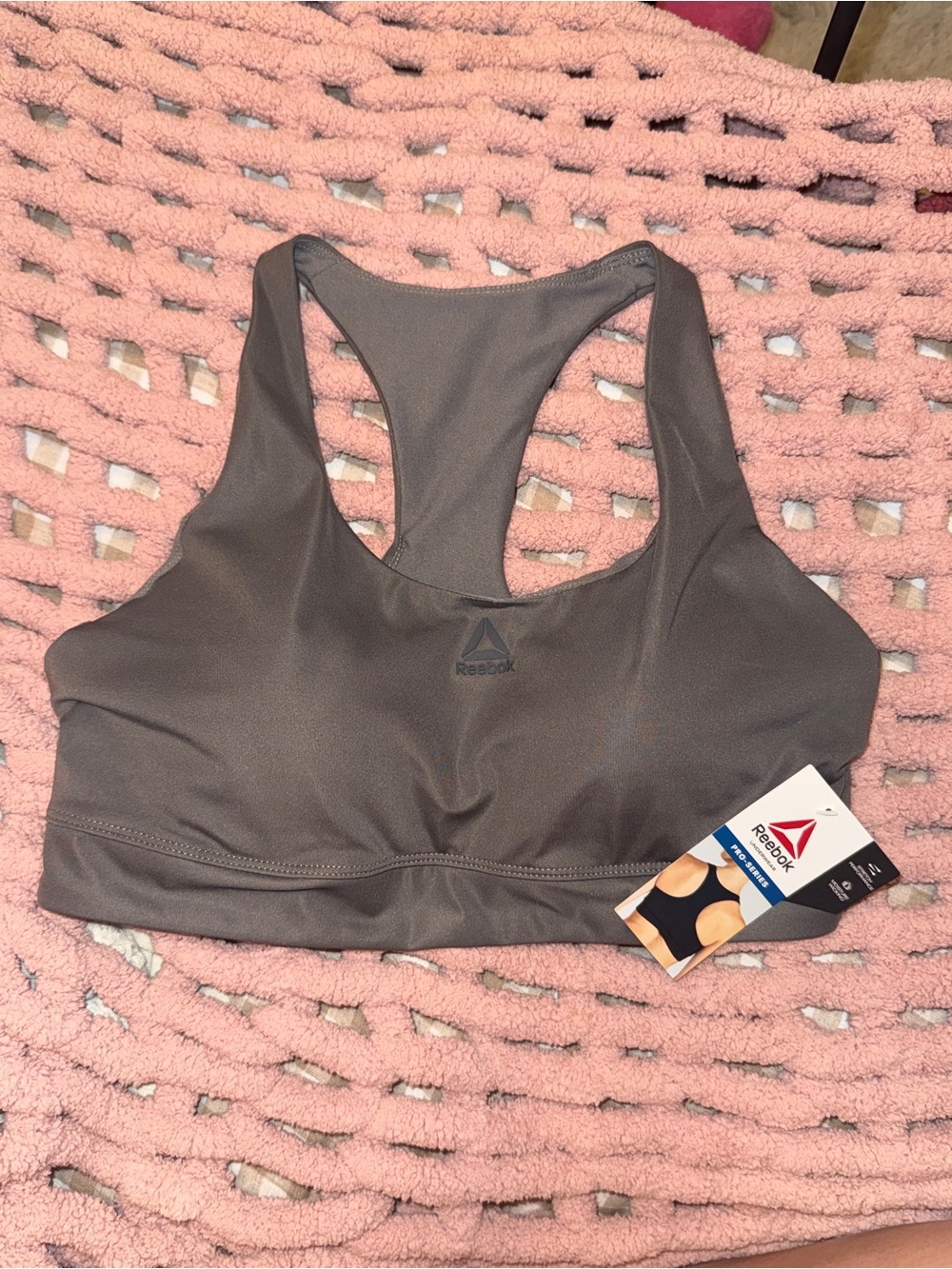 Reebok Women's Charcoal Gray Racerback Sports Bra